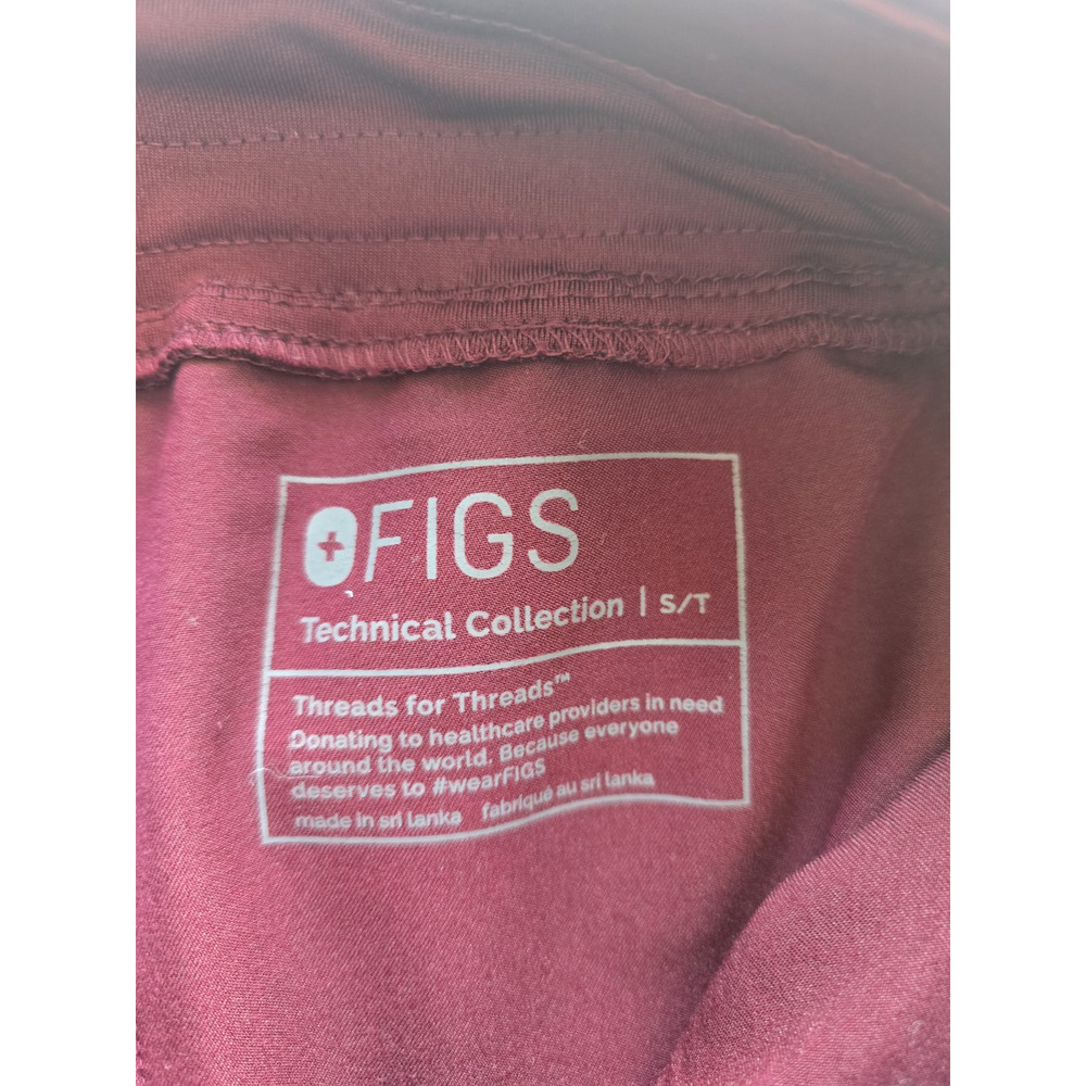 FIGS Technical Collection Scrub Pants Burgundy Unisex Polyester Rayon Spandex S - Picture 5 of 6